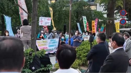 日本民众东京集会反对日本军事扩张 日本民众东京集会反对日本军事扩张